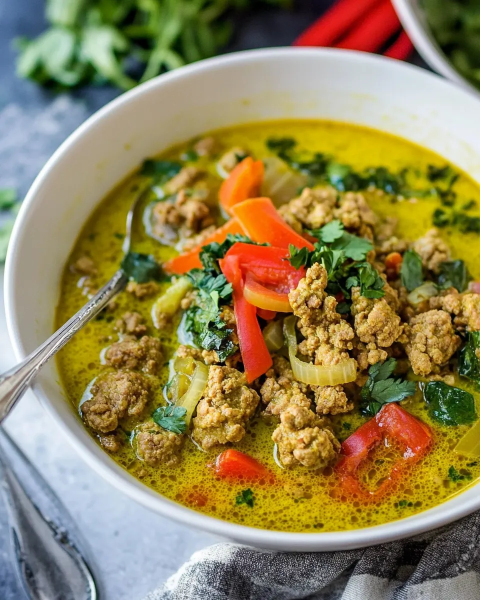 Delicious Immunity-Boosting Ground Turkey Soup with Turmeric and Ginger shot