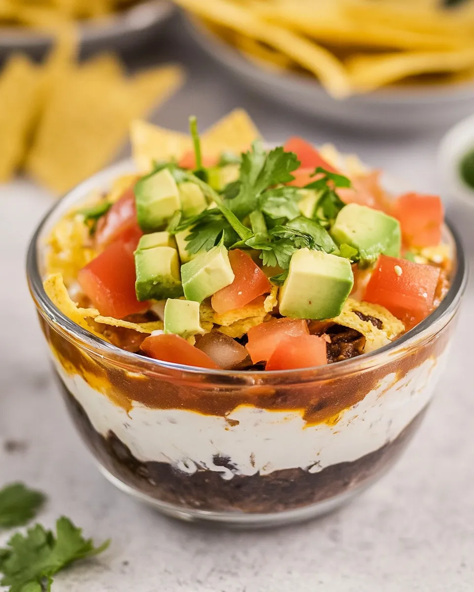 Homemade Individual Seven Layer Dip photo