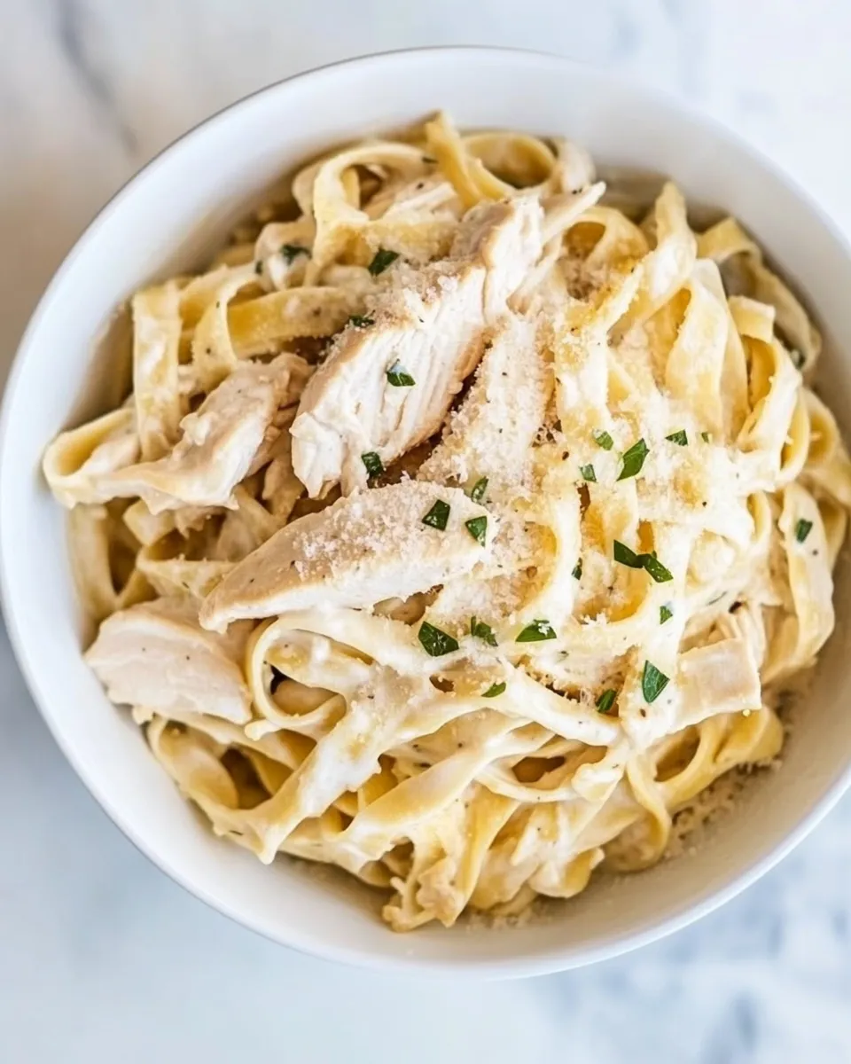 Quick Instant Pot Chicken Alfredo dish photo