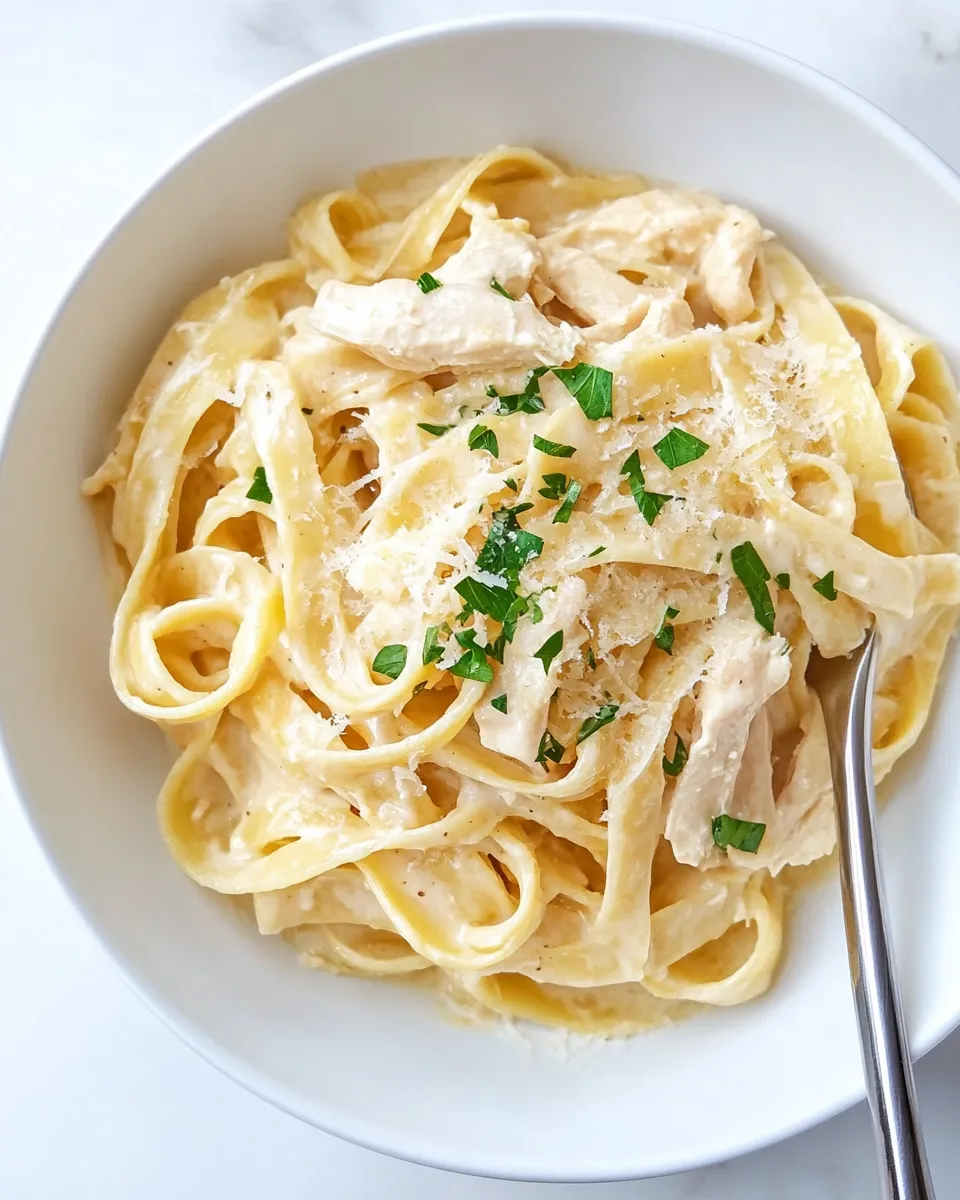 Quick Instant Pot Chicken Alfredo Recipe shot