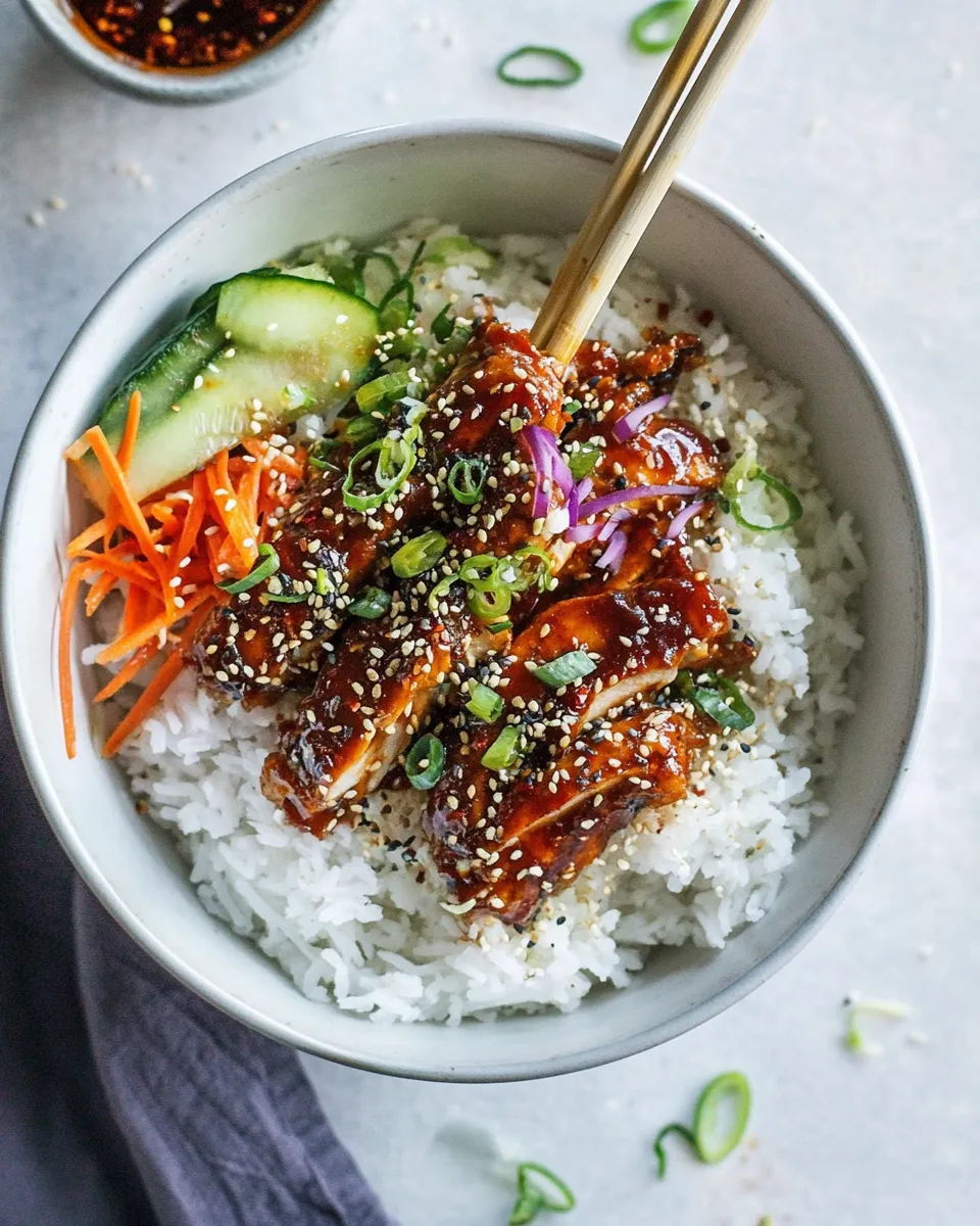 Tasty Instant Pot Sticky Korean Chicken. food shot