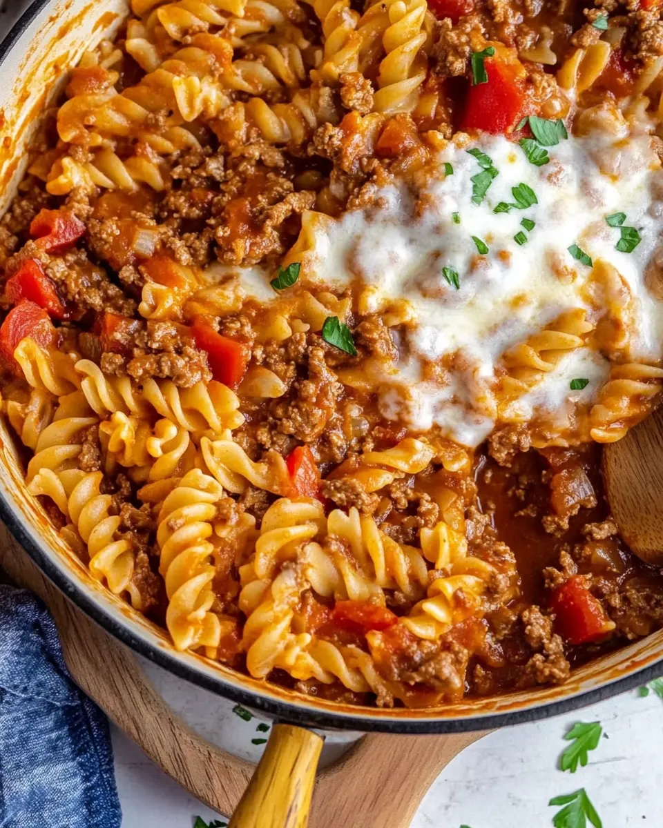 Classic Italian Beef Pasta Skillet image