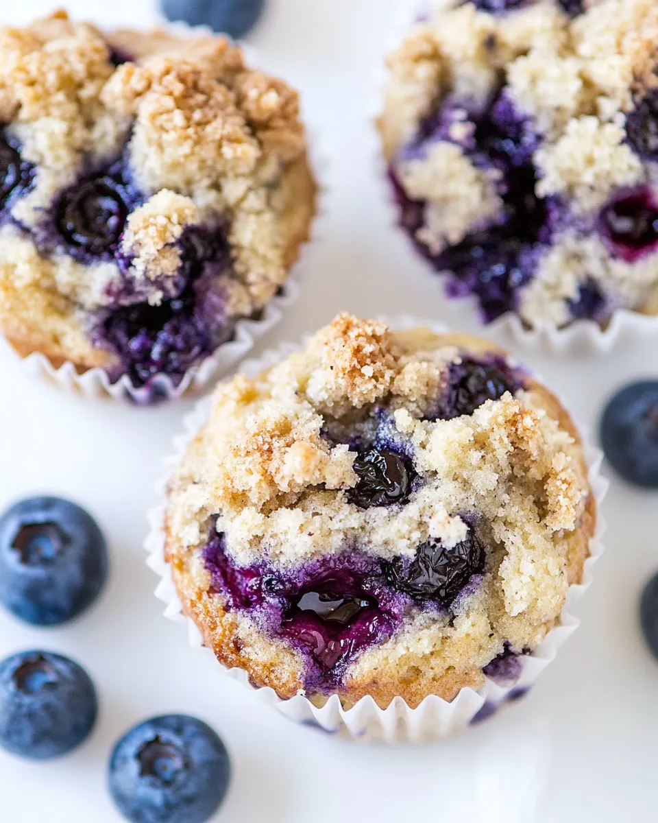 Easy Jumbo Blueberry Crumb Muffins recipe photo