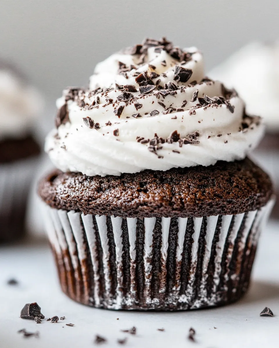 Sweet Kahlua and Cream Double Chocolate Chunk Cupcakes. picture