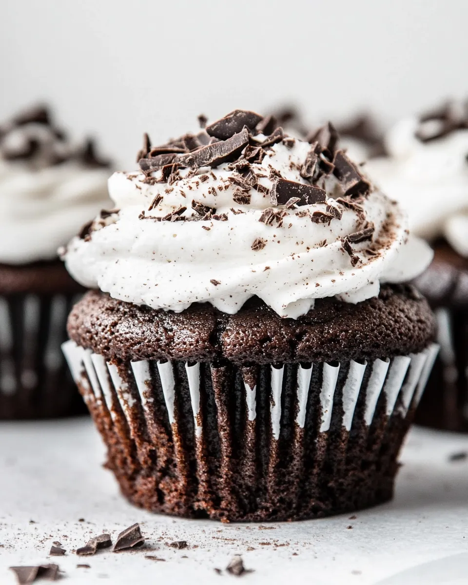 Best Kahlua and Cream Double Chocolate Chunk Cupcakes. image