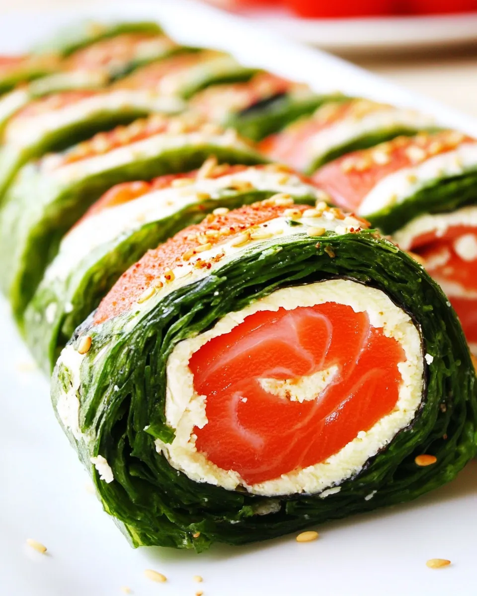Homemade Keto Arugula Salmon Roll photo
