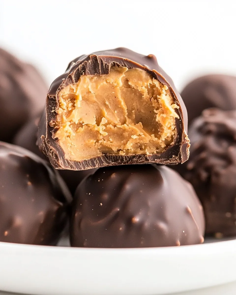 Quick Keto Chocolate Peanut Butter Balls shot