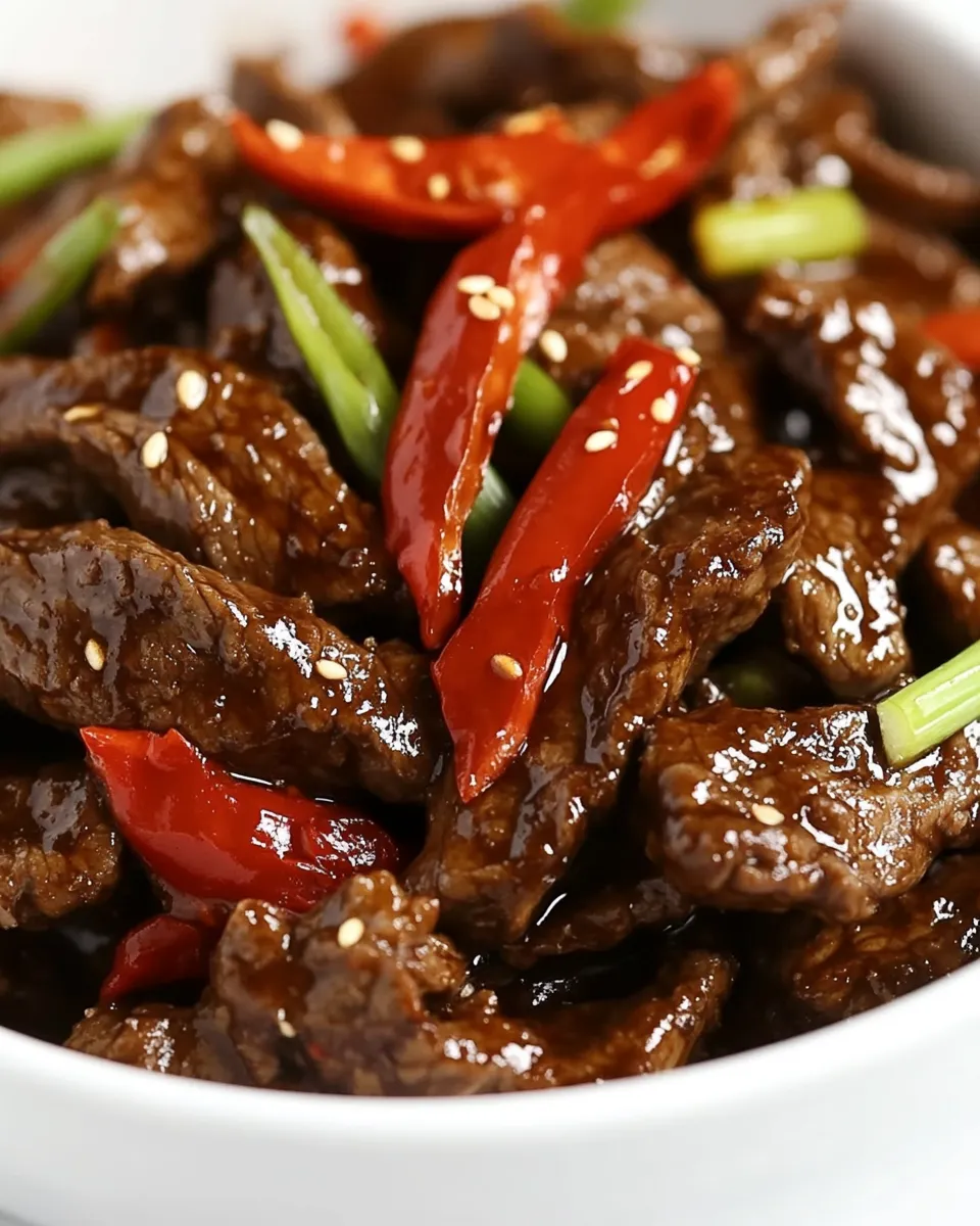 Delicious Keto Mongolian Beef shot