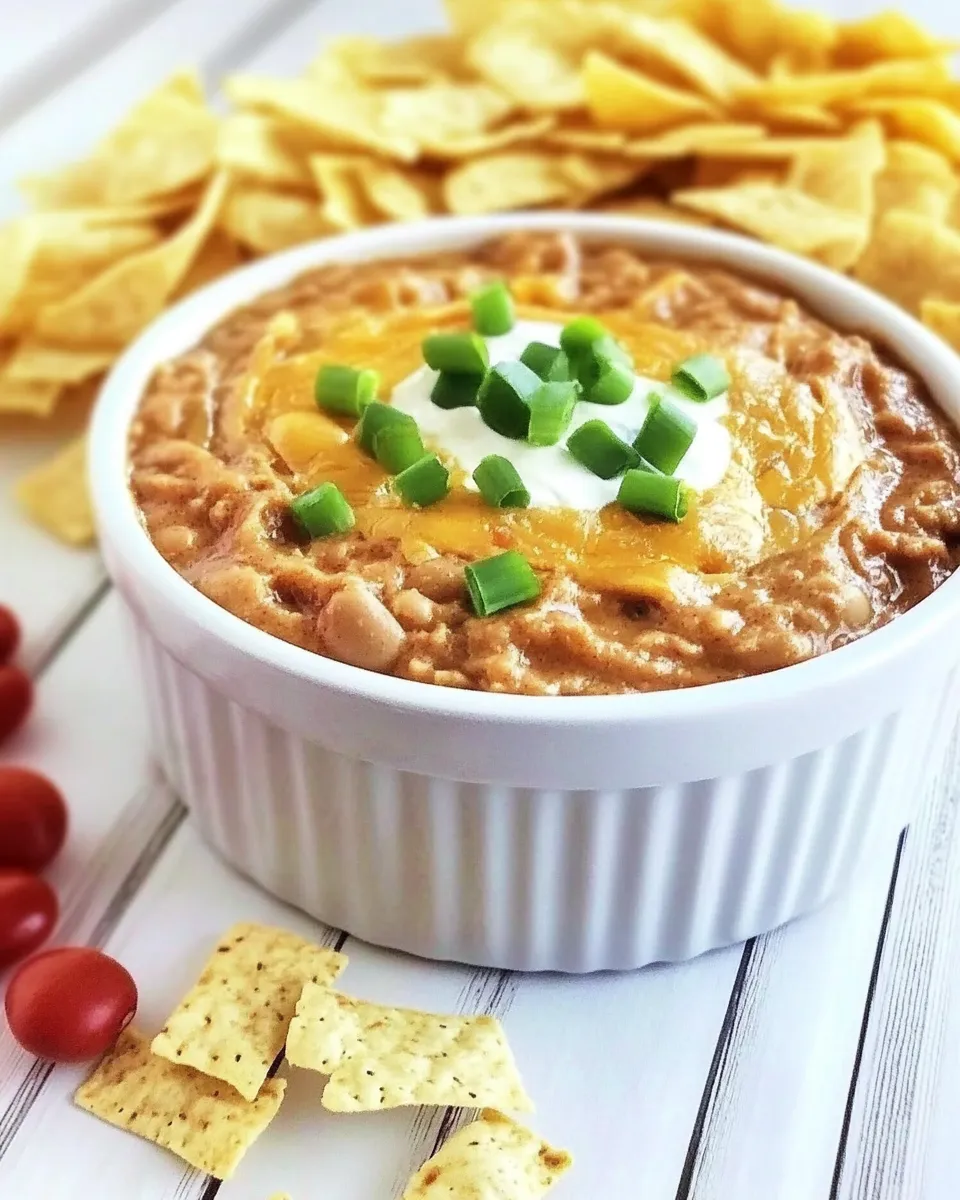 Delicious Killer Refried Bean Bean Dip shot