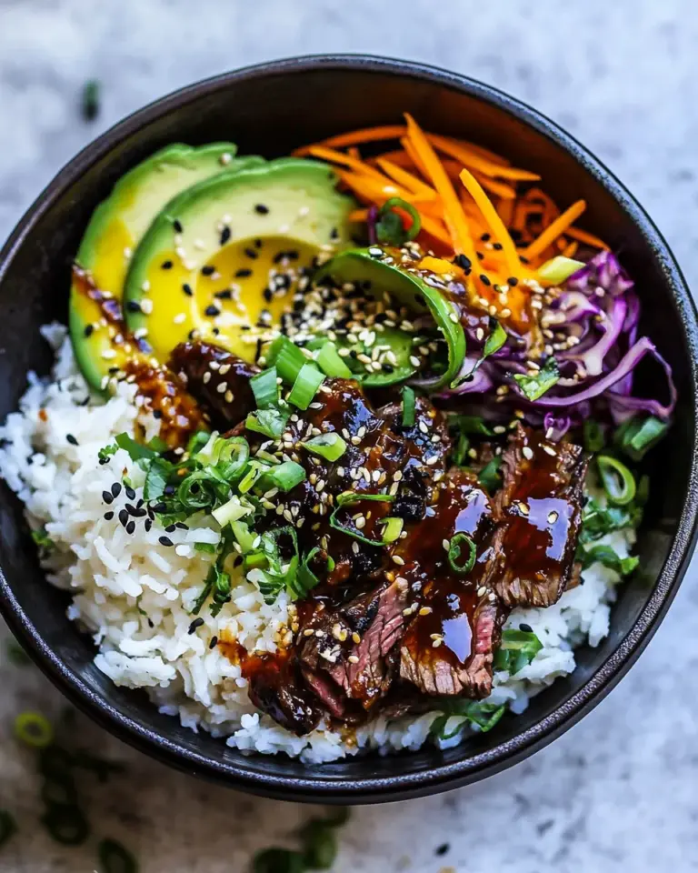 Homemade Korean Bulgogi BBQ Steak Bowls . photo