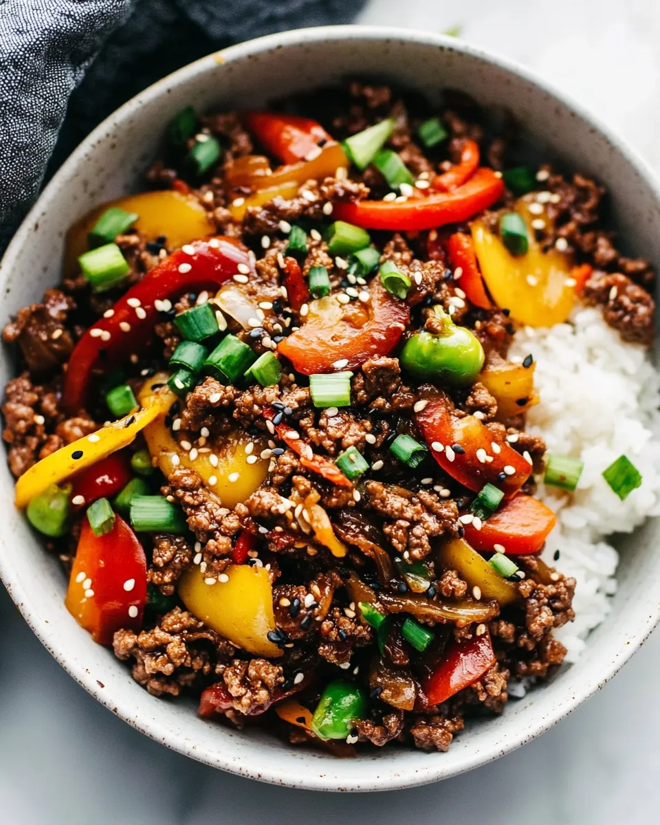 Easy Korean Ground Beef Stir Fry recipe photo