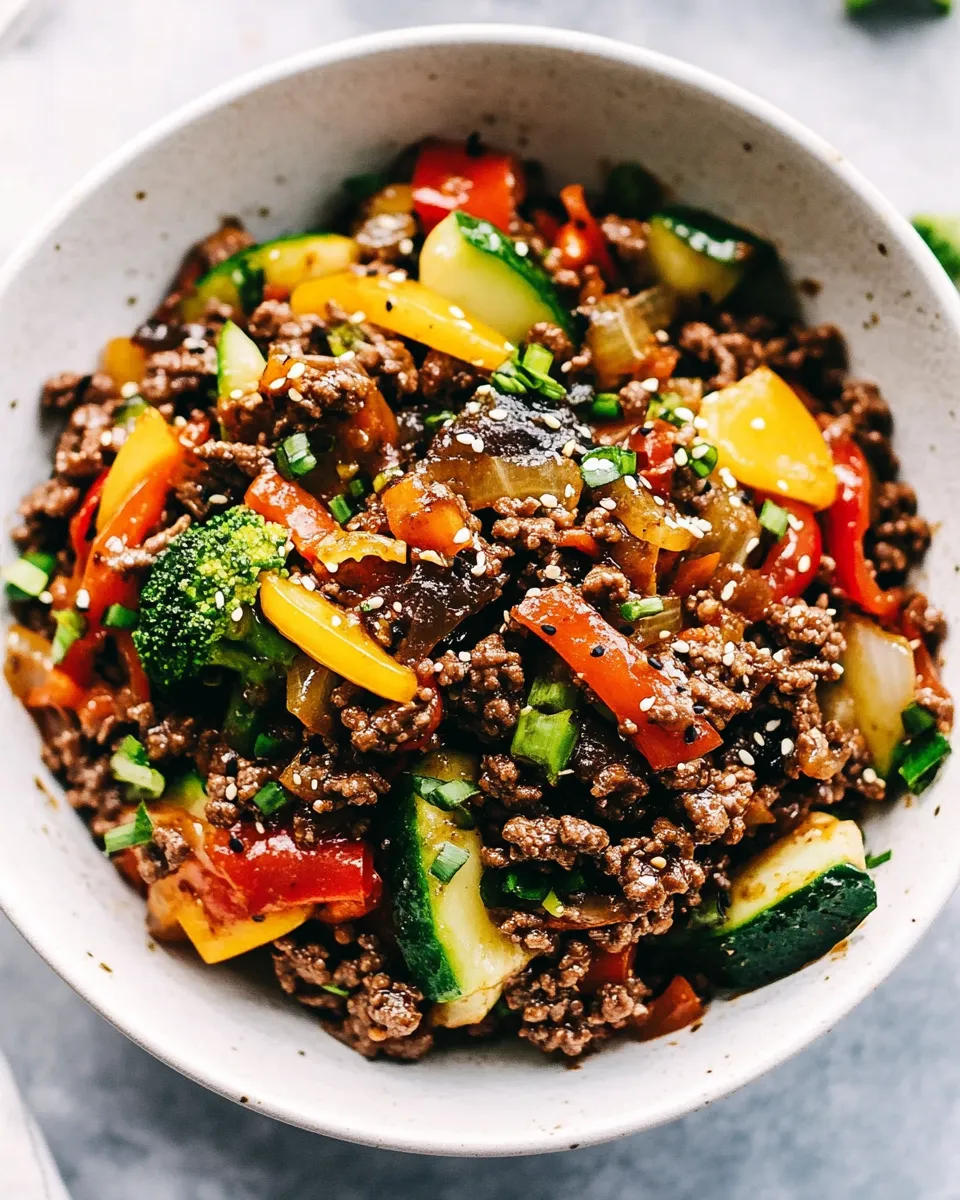 Savory Korean Ground Beef Stir Fry dish photo