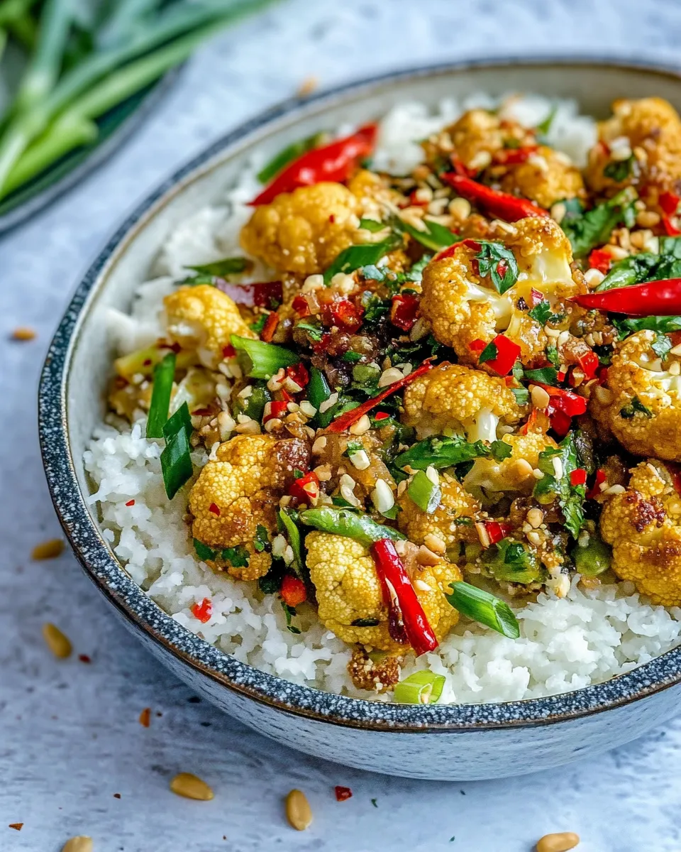 Delicious Kung Pao Cauliflower shot