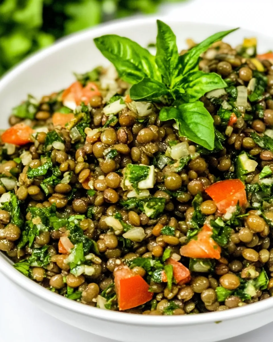 Delicious Lebanese Lentil Salad shot