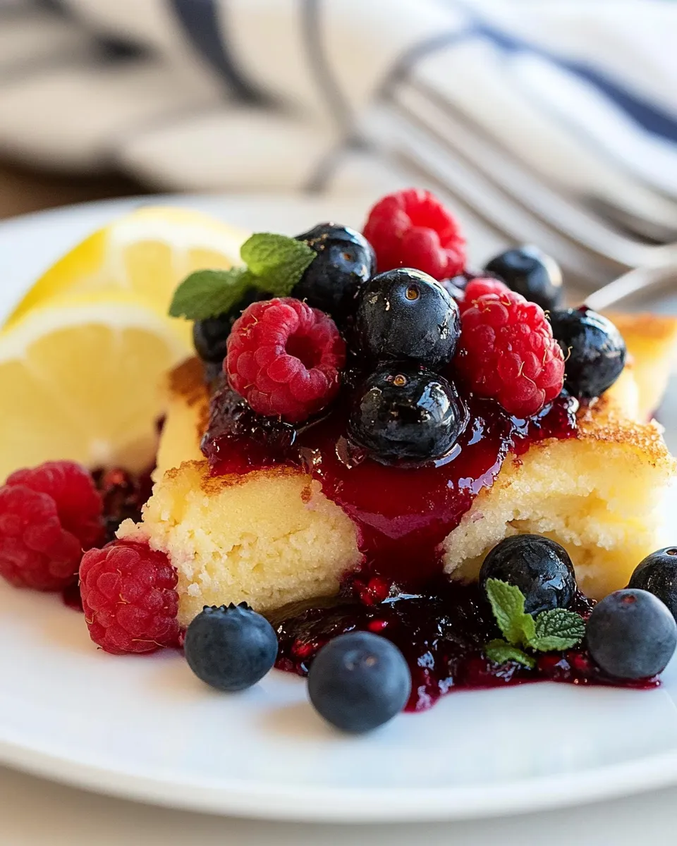 Easy Lemon Baked Pancake with Berry Sauce recipe photo