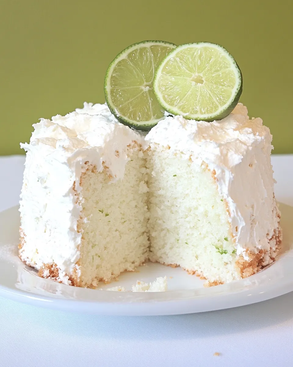 Easy Lime Angel Food Cake Recipe shot