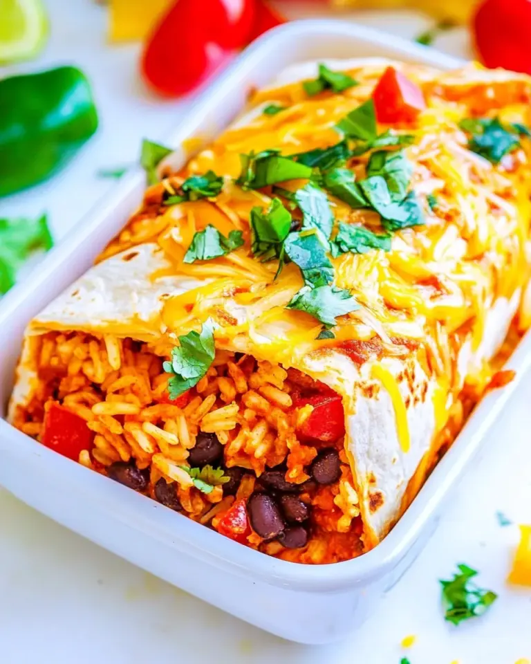 Easy Loaded Vegetarian Black Bean and Rice Burritos photo