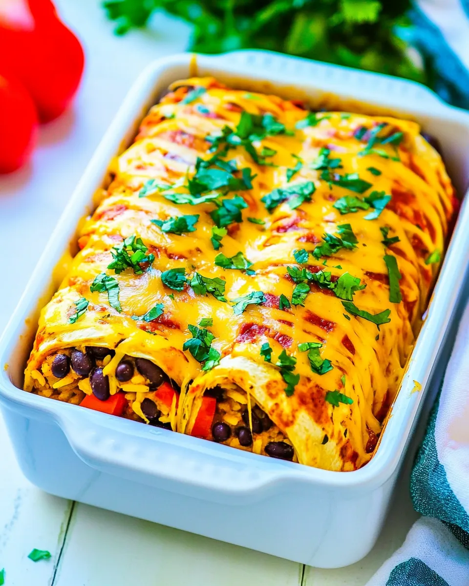 Delicious Loaded Vegetarian Black Bean and Rice Burritos image