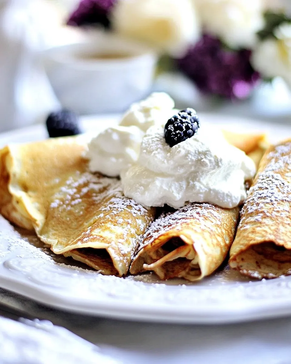 Delicious Low Carb Crepes (Grain-Free) with Ricotta Cream Filling image