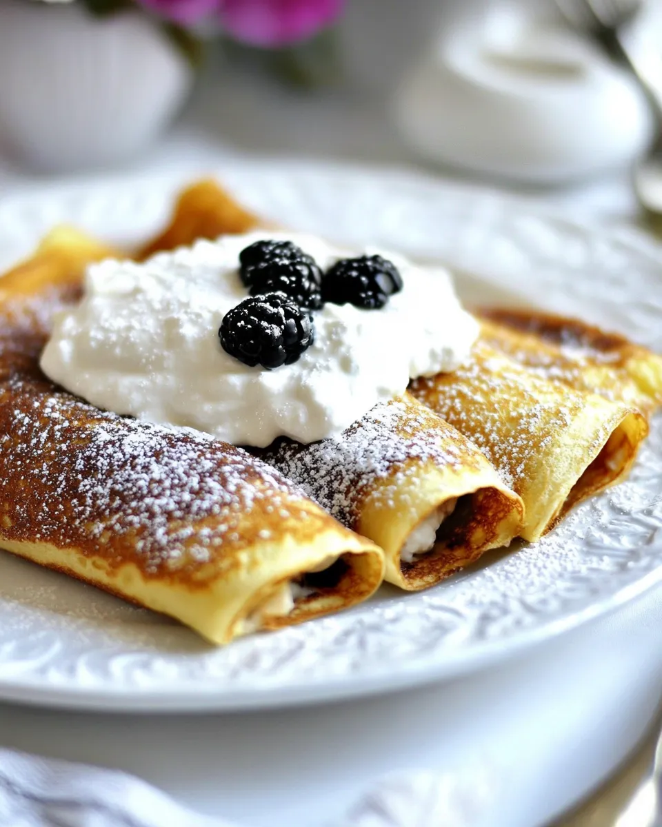 Easy Low Carb Crepes (Grain-Free) with Ricotta Cream Filling recipe photo
