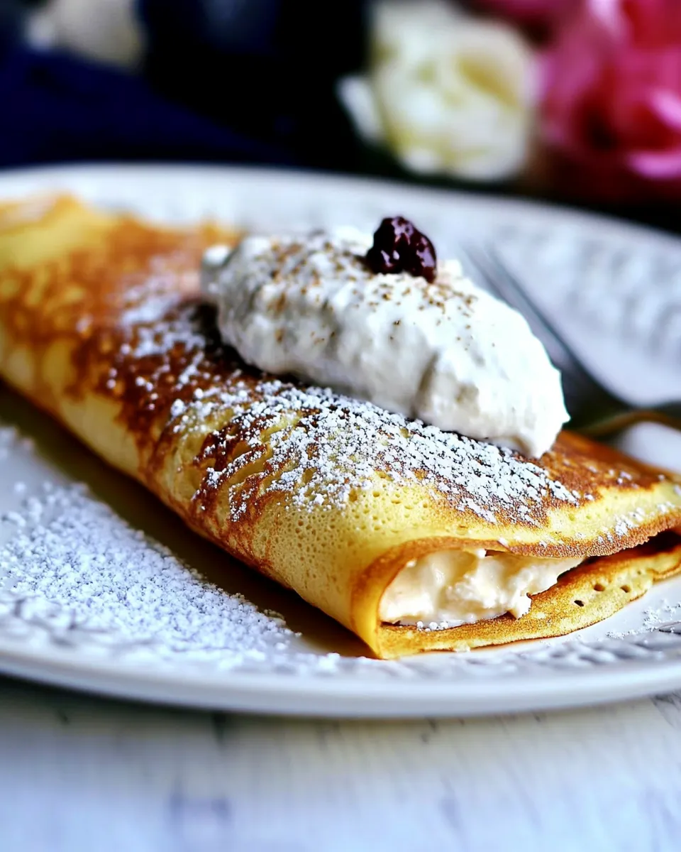 Tasty Low Carb Crepes (Grain-Free) with Ricotta Cream Filling shot