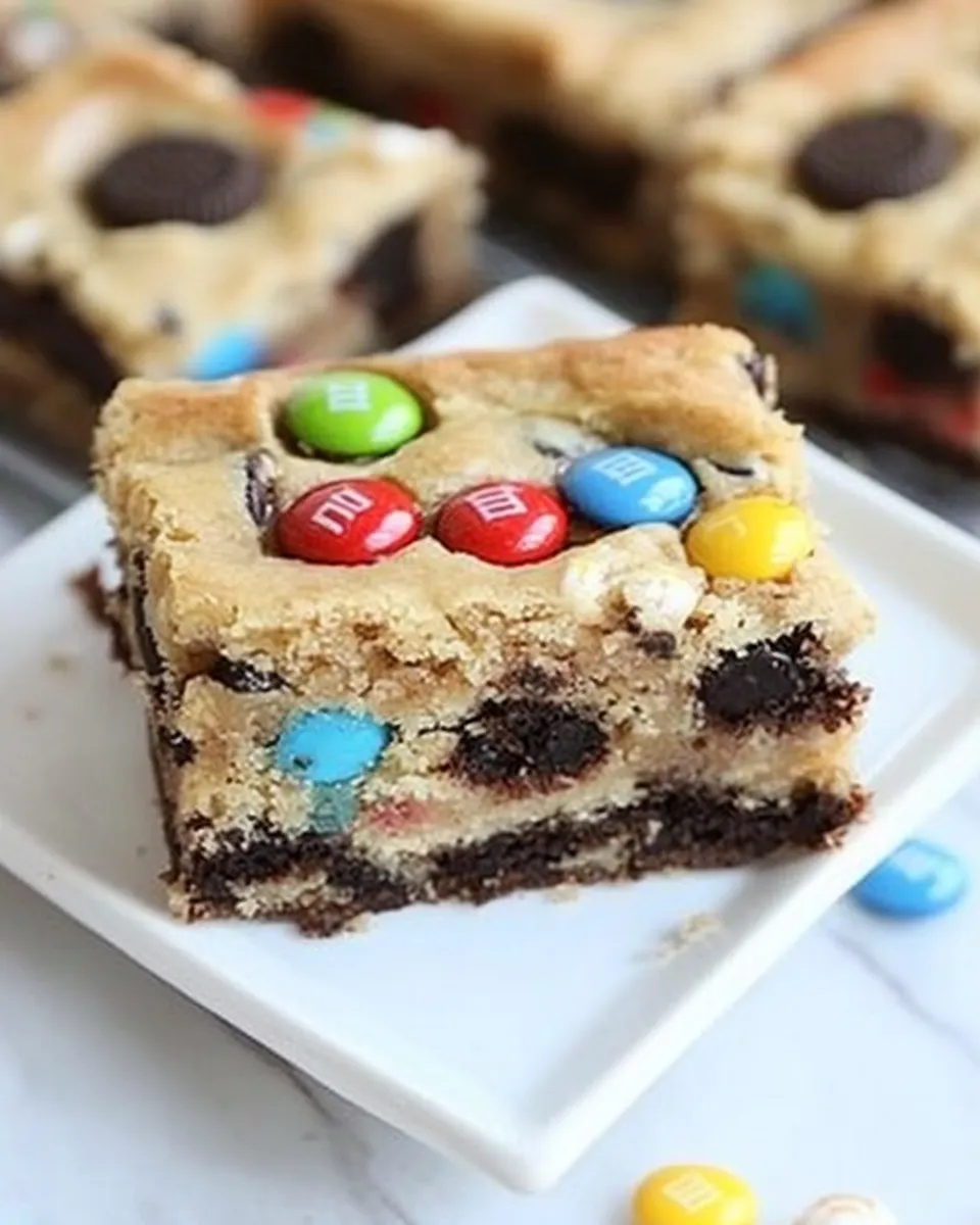 Easy M&M Oreo Cookie Bars recipe photo
