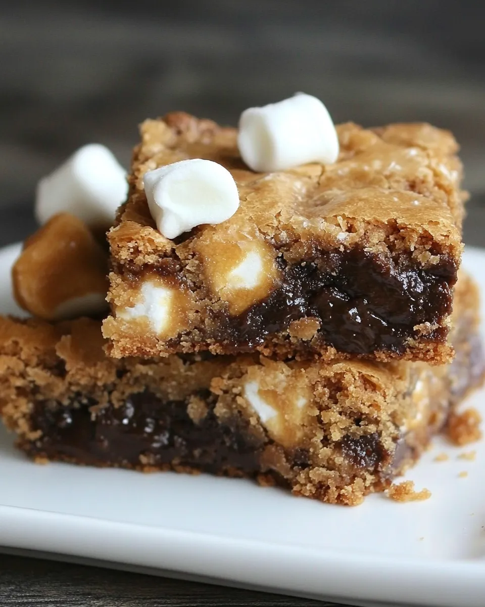 Easy Marshmallow Toffee Blondies recipe photo