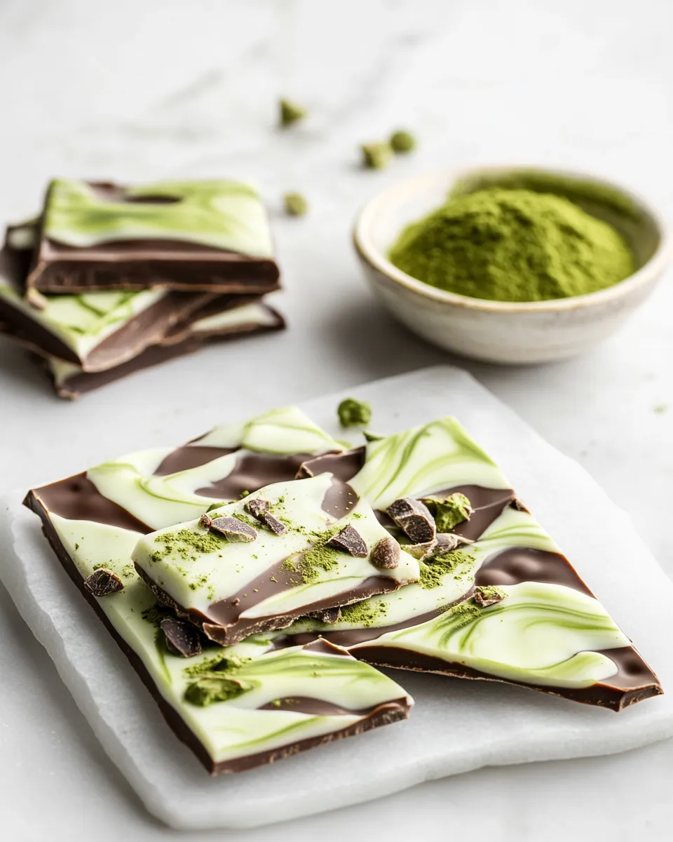 Delicious Matcha White Chocolate Crunch Bark image