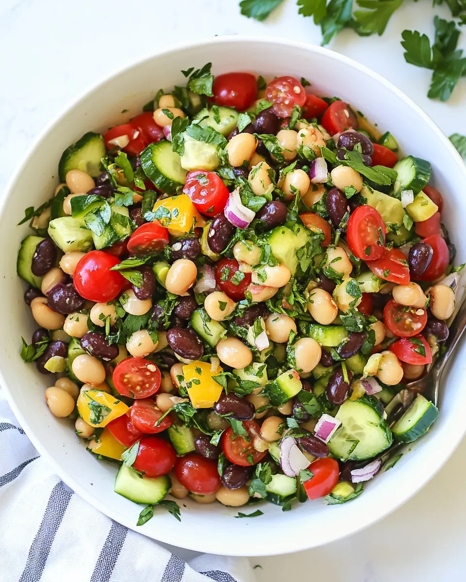 Delicious Mediterranean Bean Salad shot