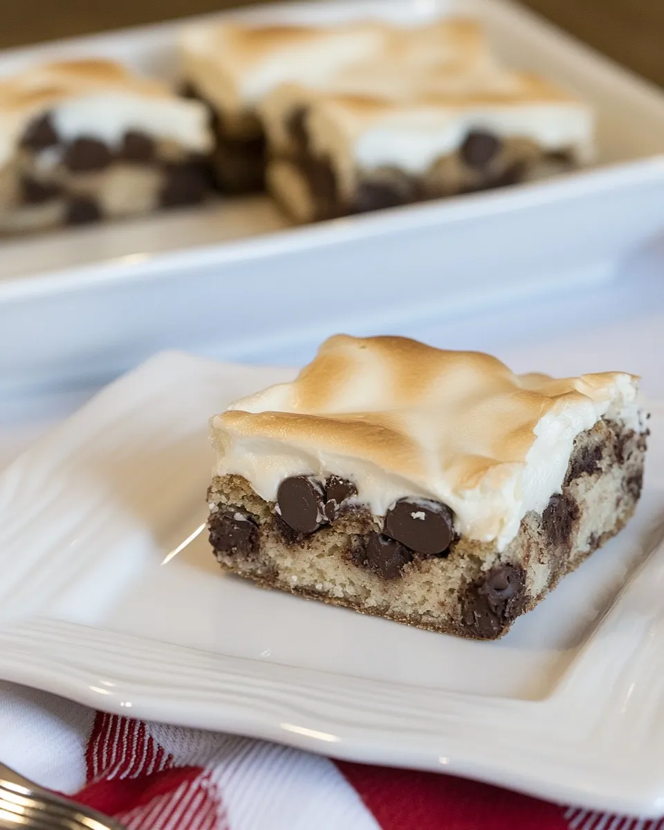 Easy Meringue Topped Chocolate Chip Bars recipe photo