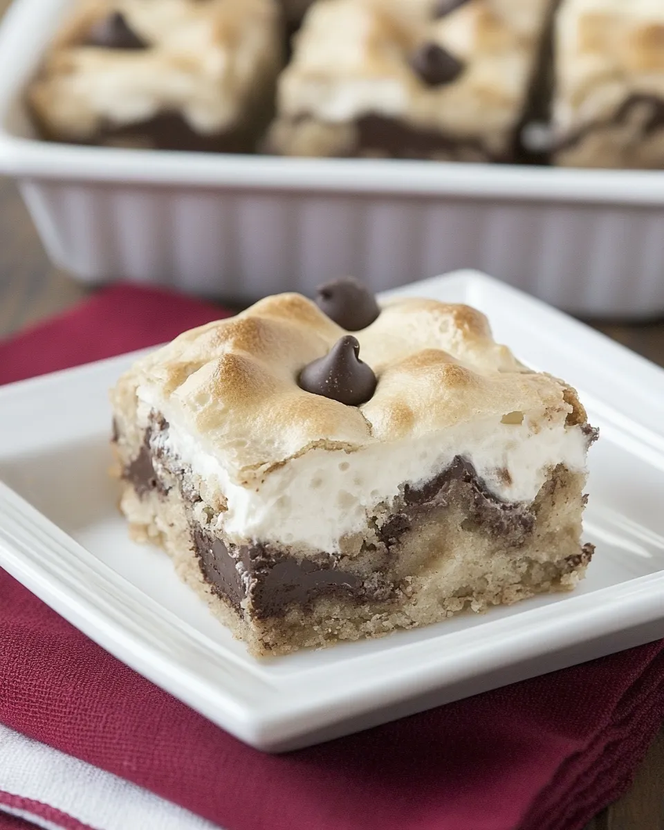 Delicious Meringue Topped Chocolate Chip Bars shot