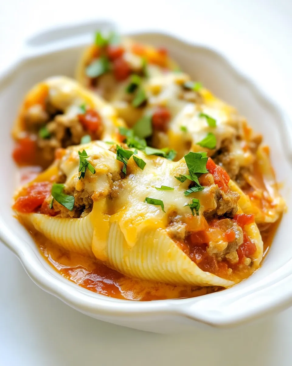 Tasty Mexican Stuffed Shells food shot