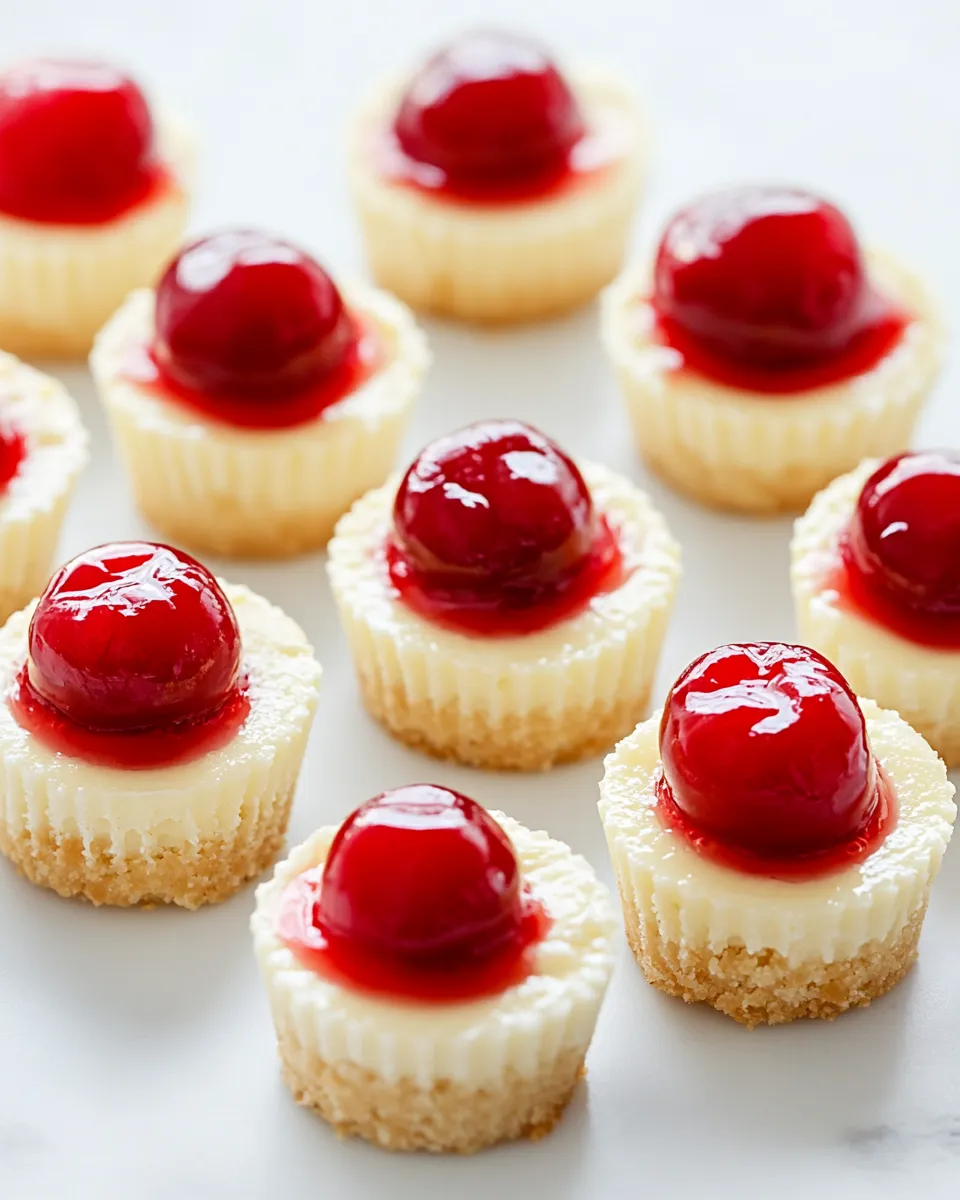 Easy Mini Cherry Almond Cheesecakes recipe photo