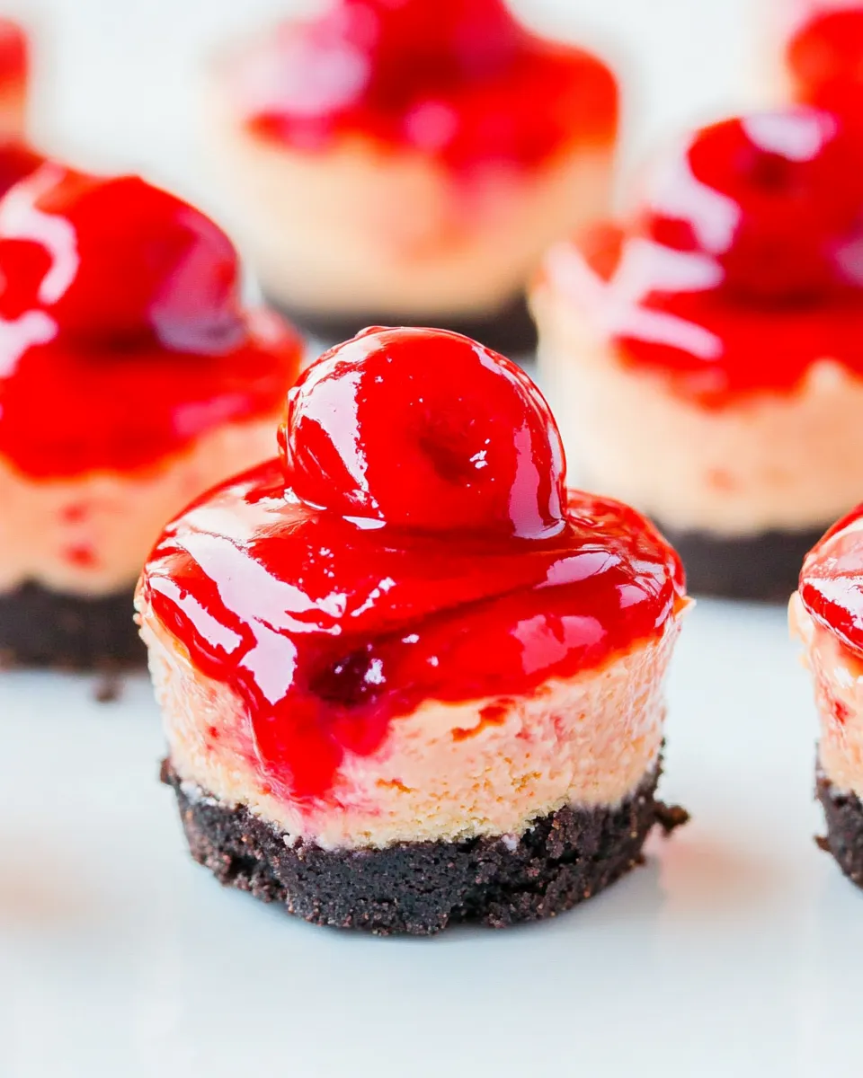 Delicious Mini Cherry Oreo Cheesecakes image