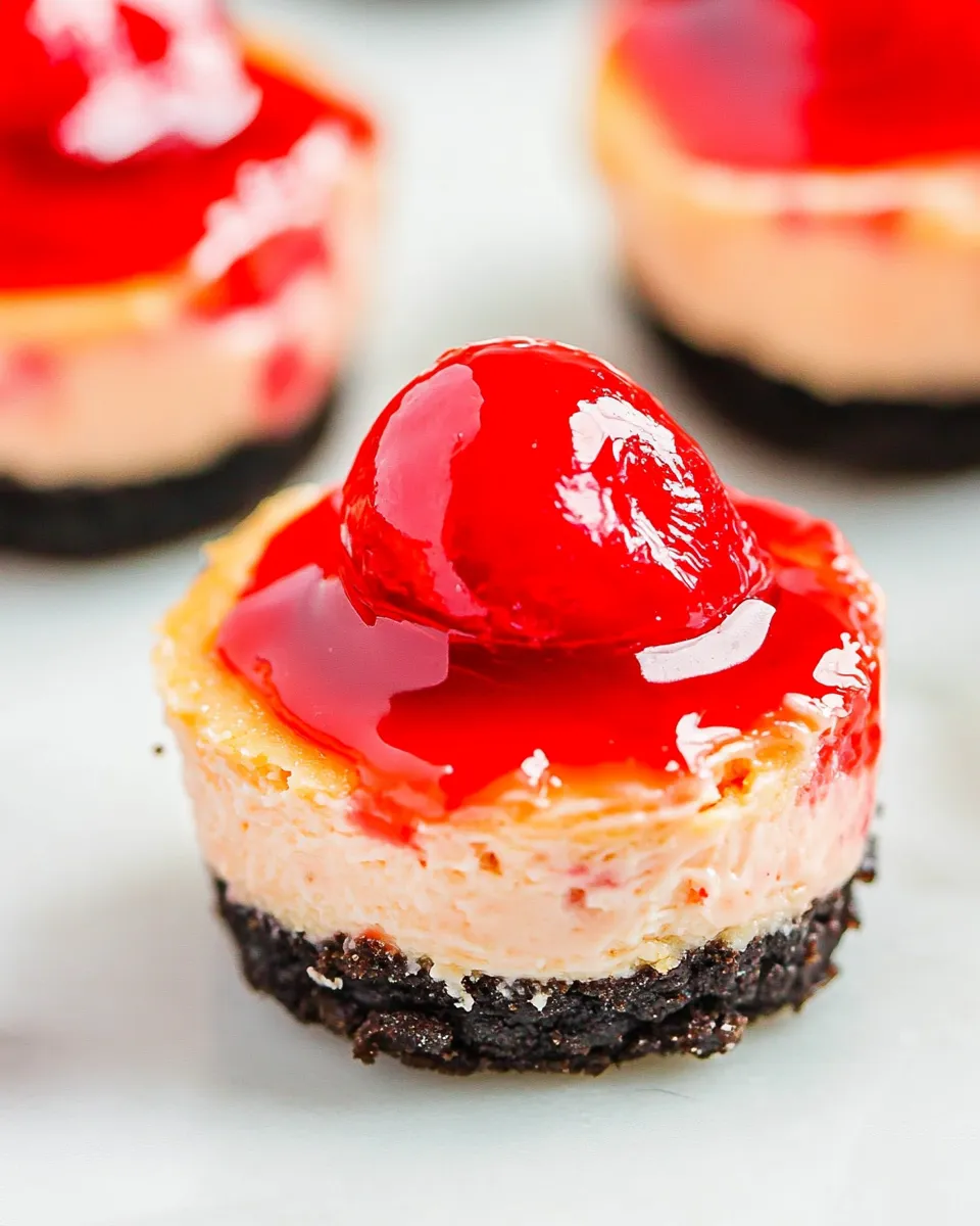 Perfect Mini Cherry Oreo Cheesecakes shot