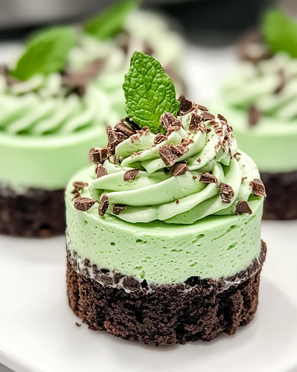 Homemade Mini Mint Cheesecake photo