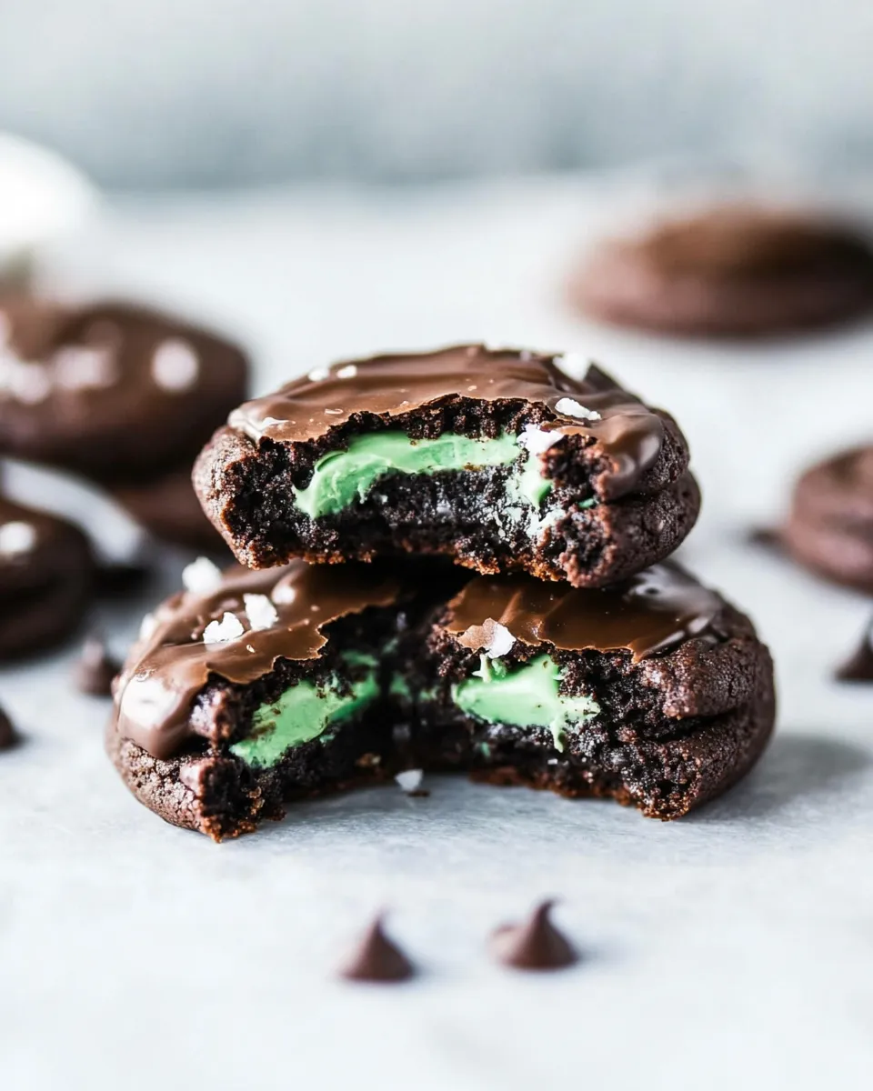 Delicious Mint Brownie Cookies shot