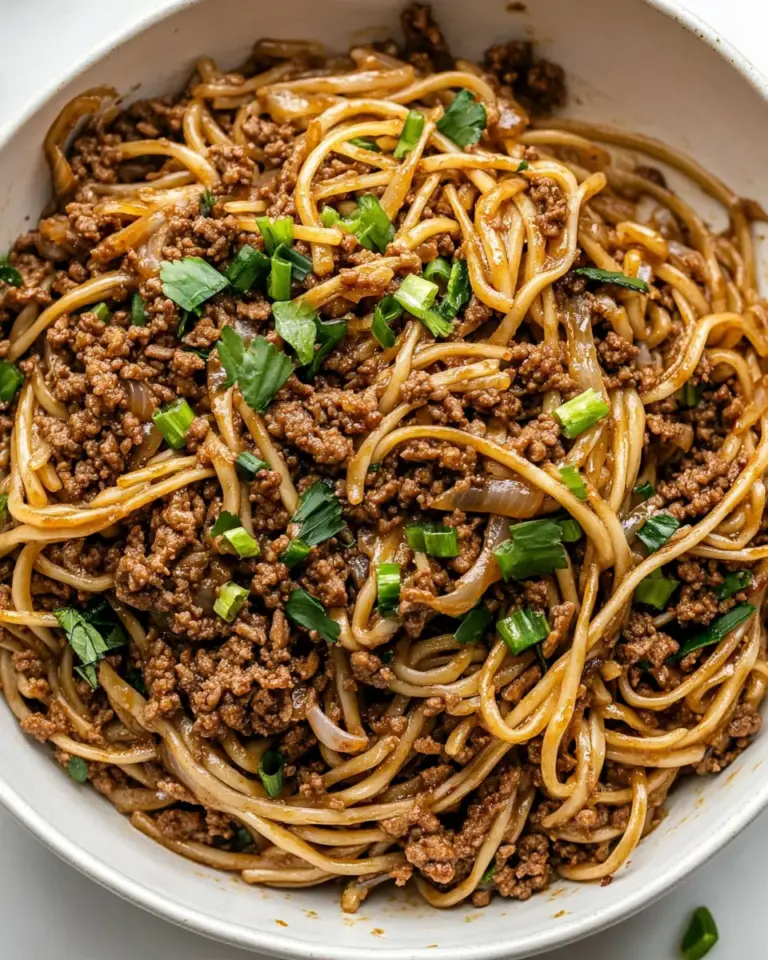 Homemade Mongolian Ground Beef and Noodles photo