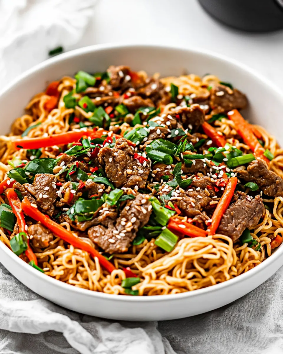 Delicious Mongolian Noodles shot