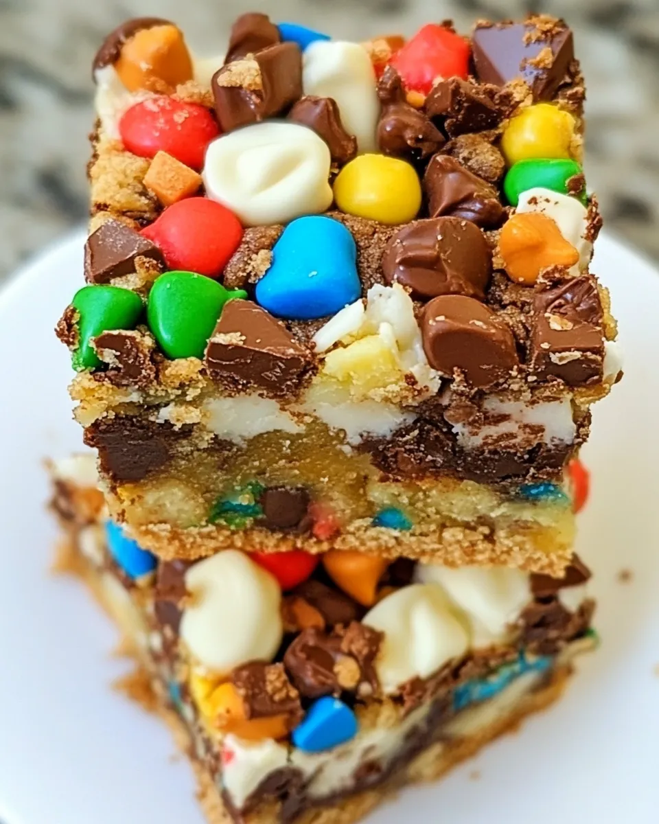 Delicious Monster Magic Cookie Bars shot