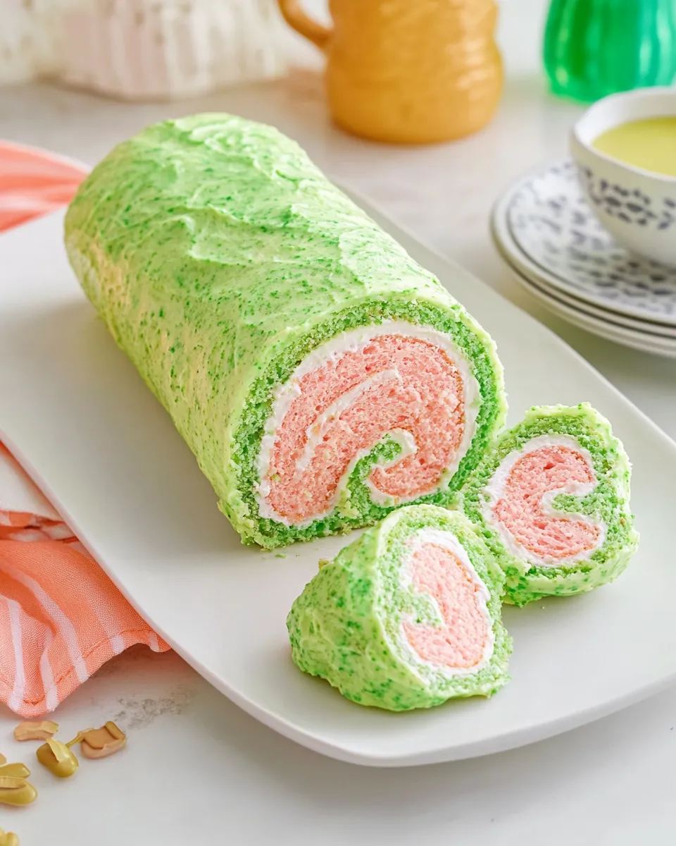Sweet Monstera Cake Roll with Pandan Whipped Cream & Kaya shot
