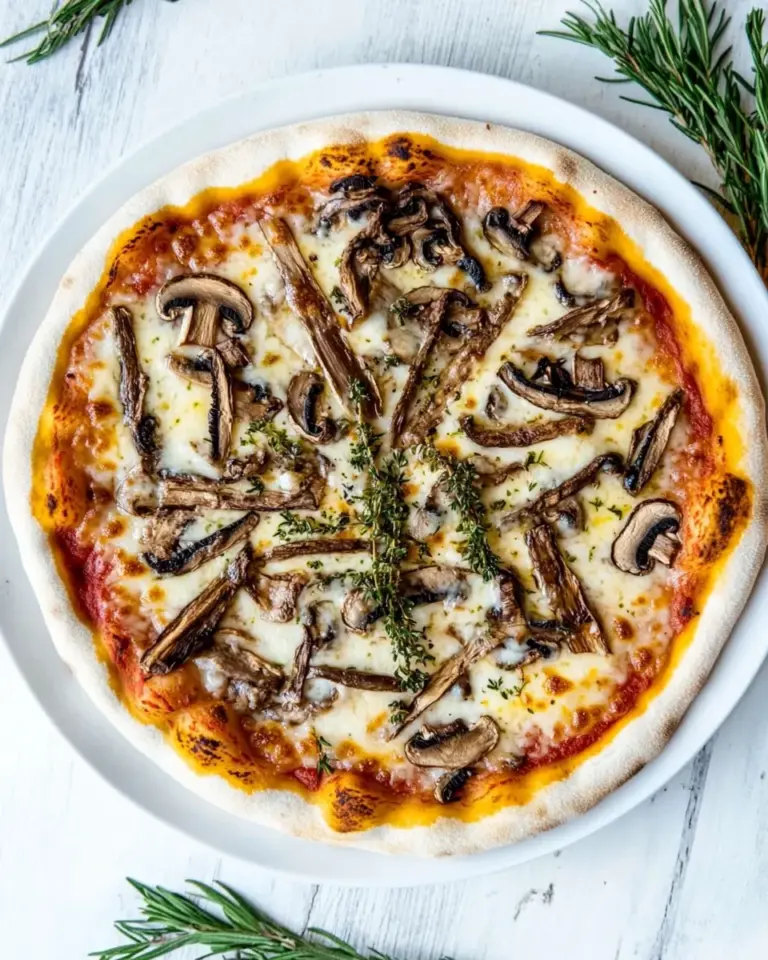 Homemade Mushroom Pizza photo