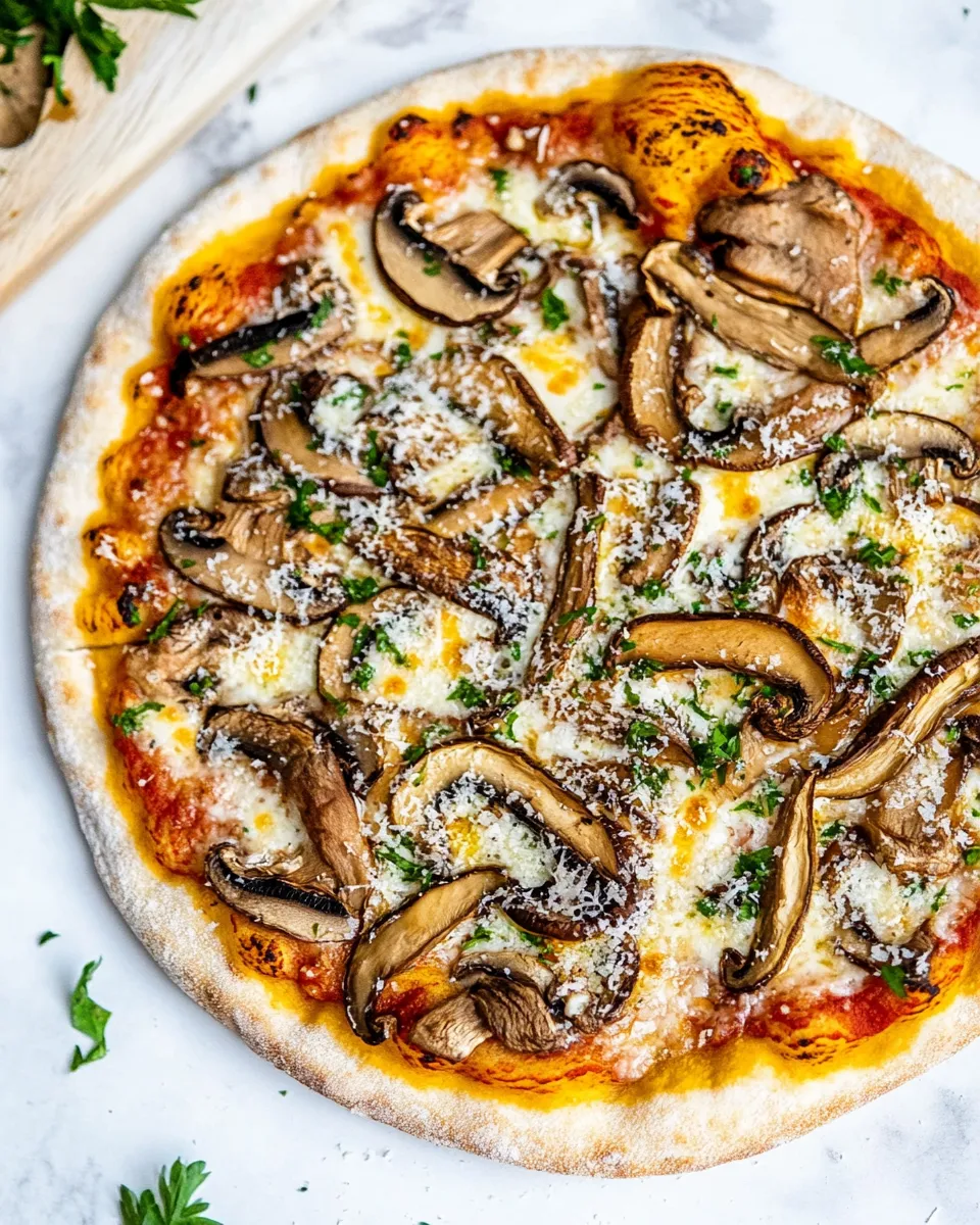 Delicious Mushroom Pizza shot