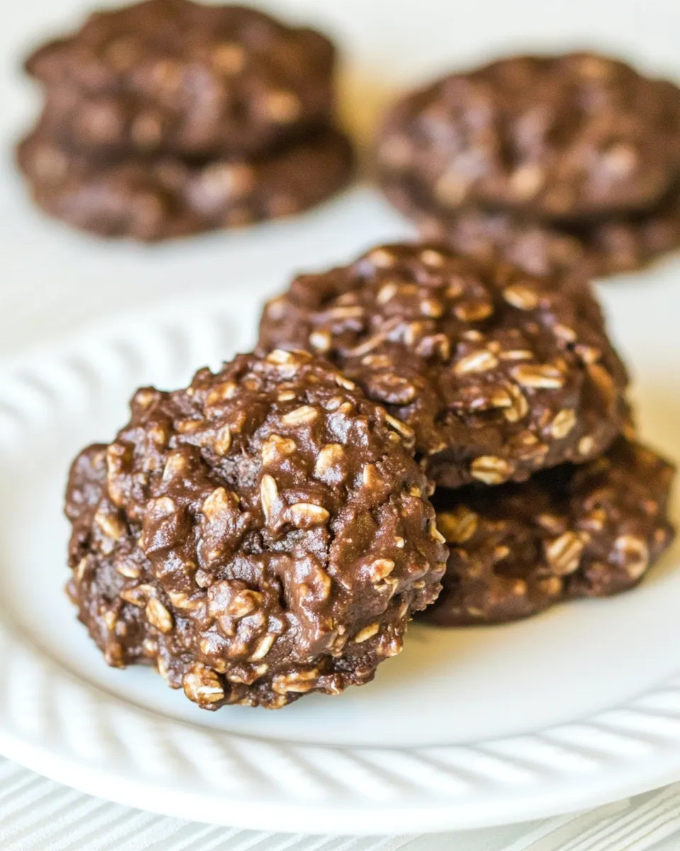 Healthy No-Bake Chocolate Oatmeal Cookies dish photo