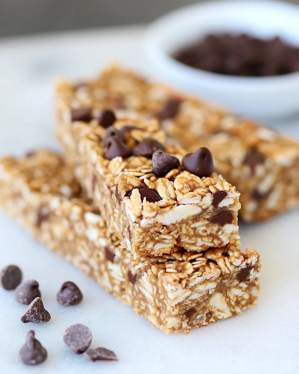Easy No-Bake Peanut Butter Pretzel Chocolate Chip Granola Bars image