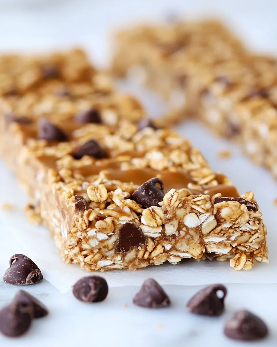 Delicious No-Bake Peanut Butter Pretzel Chocolate Chip Granola Bars recipe photo