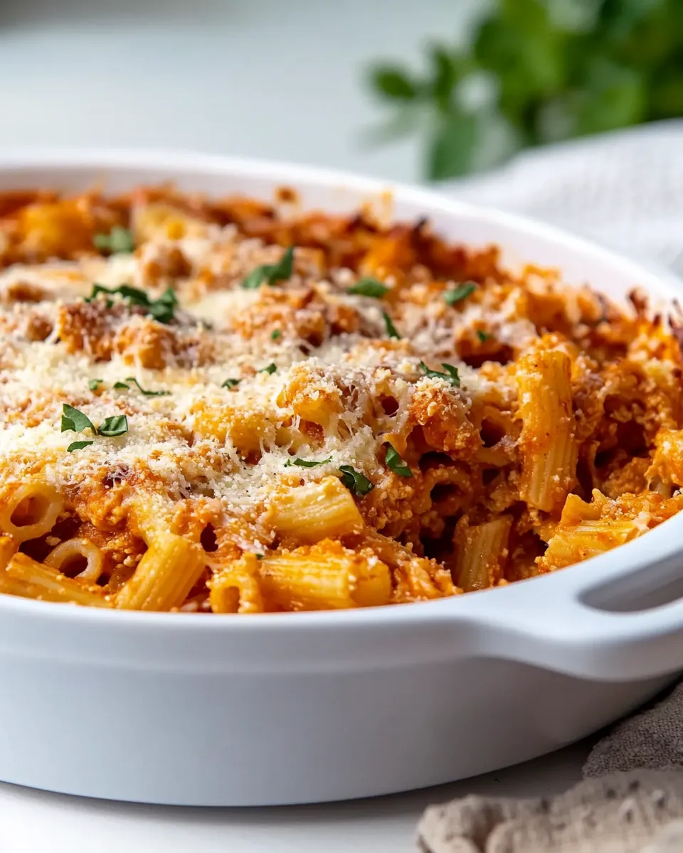 Delicious No-Boil Chicken Parmesan Pasta Recipe image