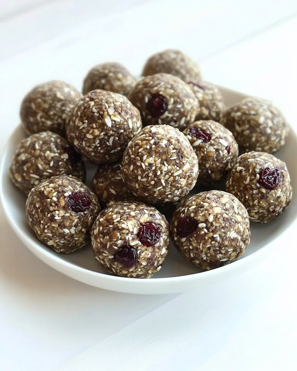 Quick No-bake Cranberry Energy Bites w/ Peanut Butter image