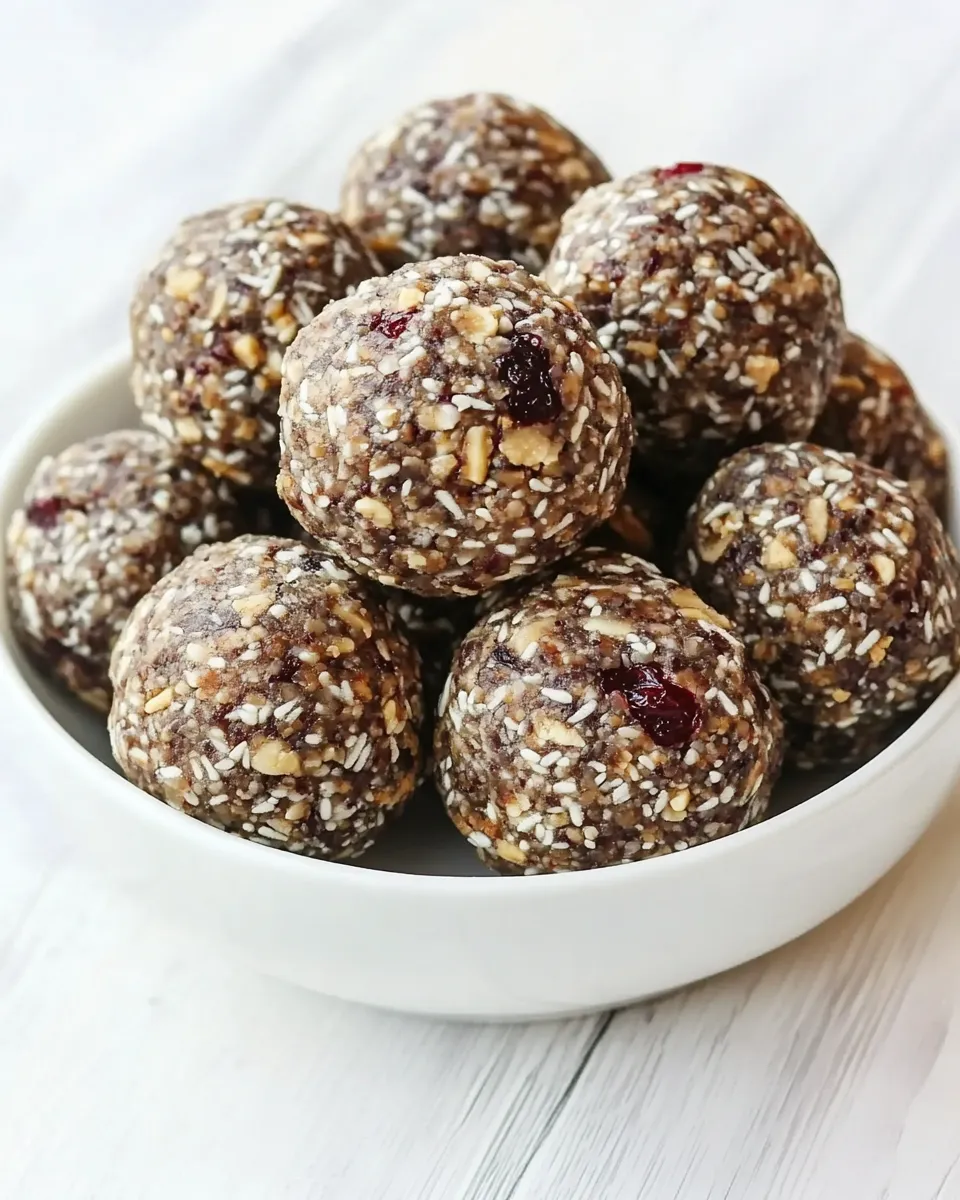 Healthy No-bake Cranberry Energy Bites w/ Peanut Butter recipe photo