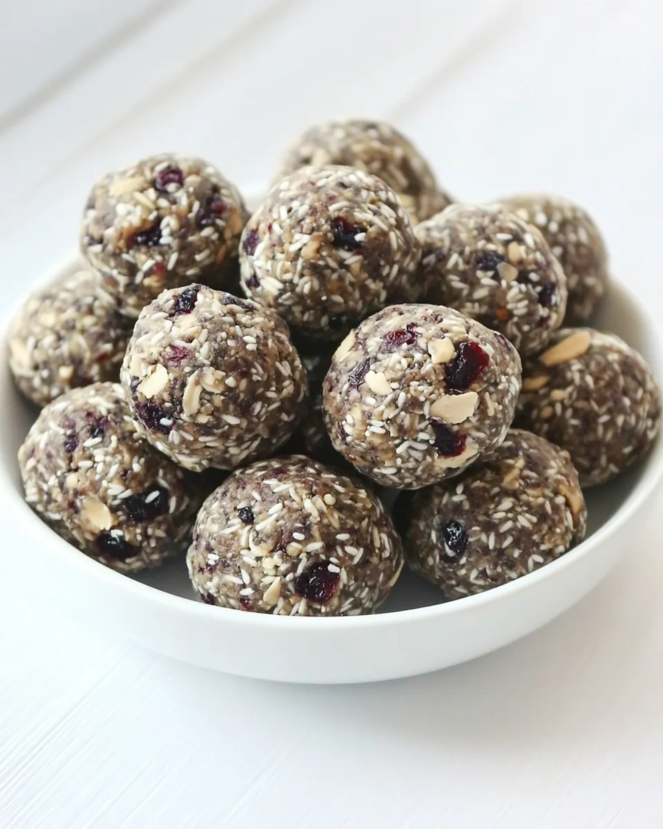 Delicious No-bake Cranberry Energy Bites w/ Peanut Butter shot